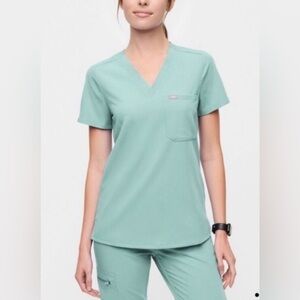 FIGS Catrina One Pocket Seaglass Scrub Top